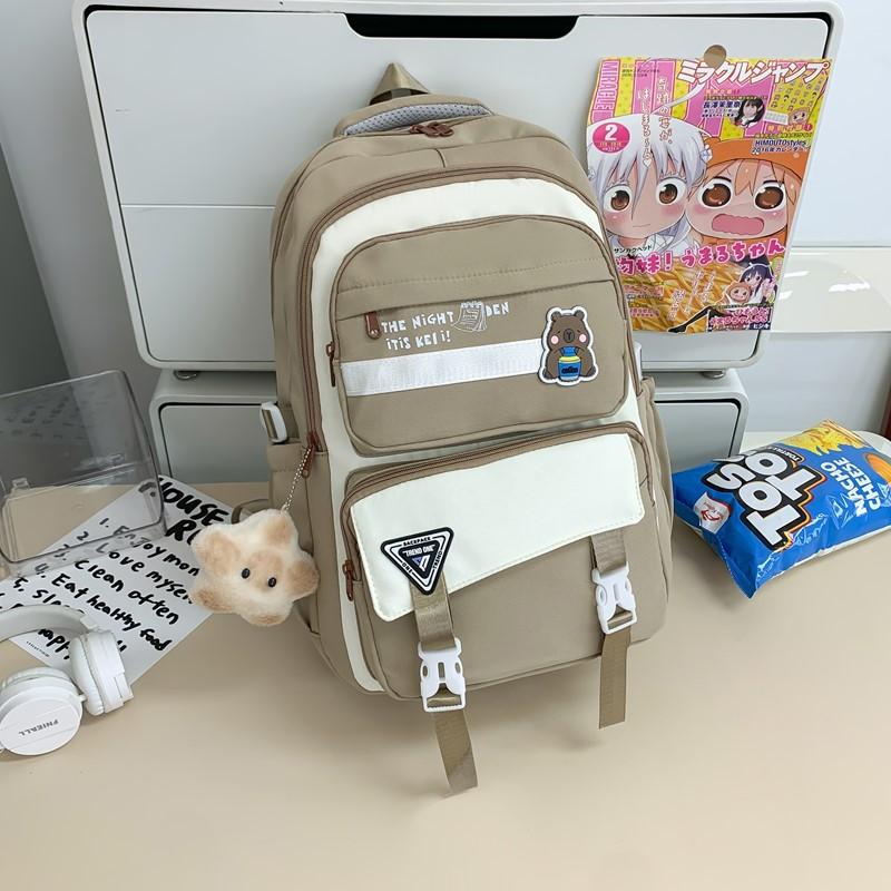 New schoolbag for men and women, junior high school students, high value, casual and dirt-resistant students, large-capacity backpack for women