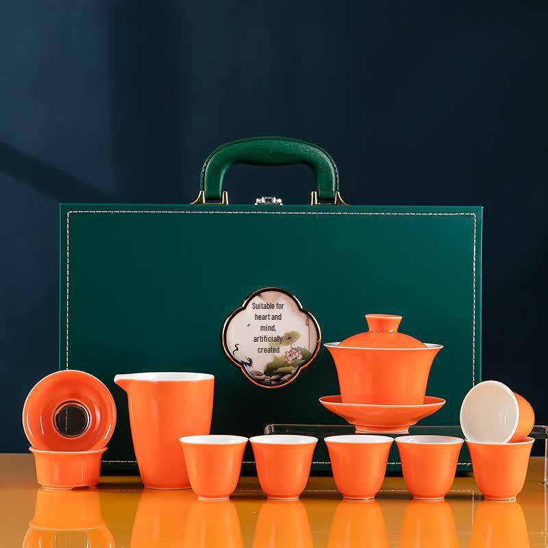 Chaxun Mutton Fat Jade White Porcelain Kung Fu Tea Set