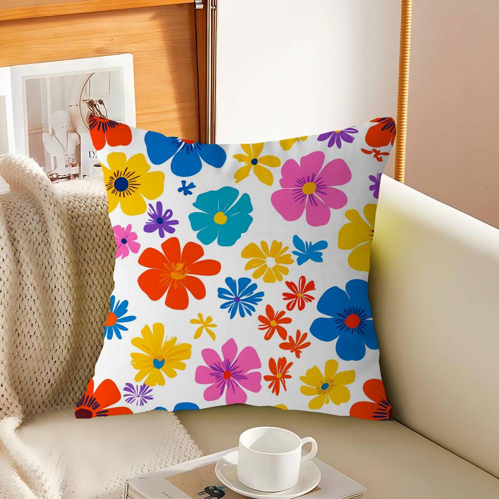 Cartoon Style Floral Pattern Pillowcases Home Bedding Decorative Pillow Cover Wedding Super Soft Pillow Case