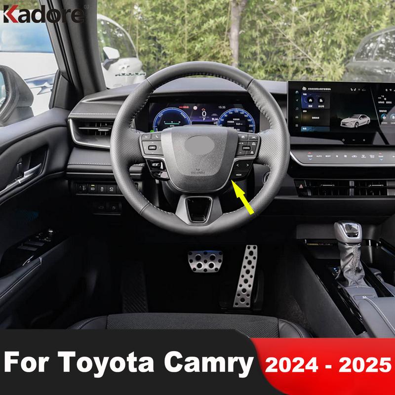 

For Toyota Camry 2024 2025 Carbon Fiber Car Steering Wheel Panel Cover Trim Decoration Interior Mouldings Accessories