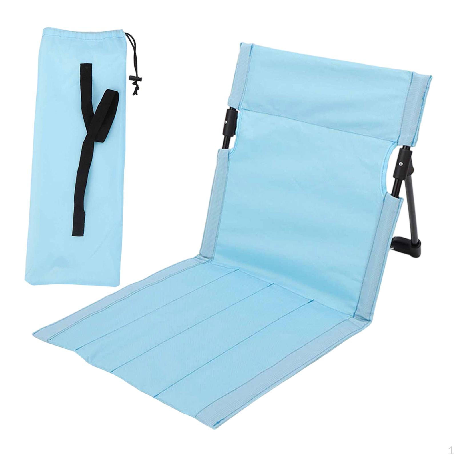 Складная походная спинка Удобная подушка для сиденья на пляже Легко переносить Напольная складная светло-синий