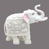 White Elephant Showpiece Große Größe Marmorharz Ästhetische Statue Dekorationselement für Zuhause, 8 Zoll Elefant Deko für Zuhause