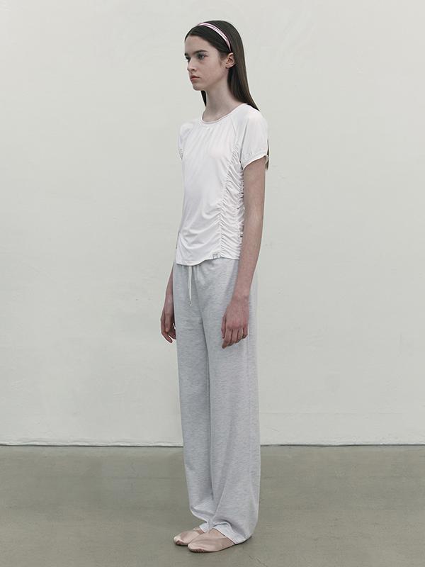 KIRSH Shirred Slim Fit T-Shirt [White]