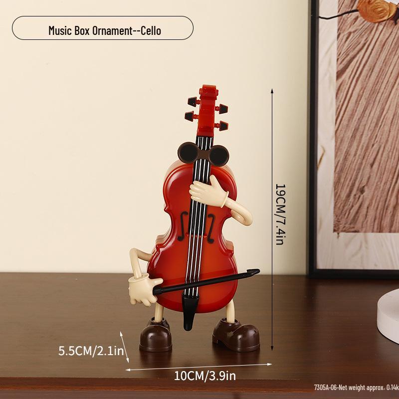 Caixa de Música de Corda Criativa Vintage Decoração para Casa ou Loja