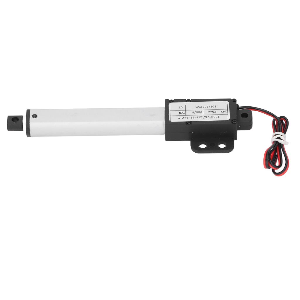 24V Electric Linear Actuator 75mm Stroke 70N Thrust 8mm/s Linear Motion Actuator with Reverse Polarity Switch for RV Motor Home