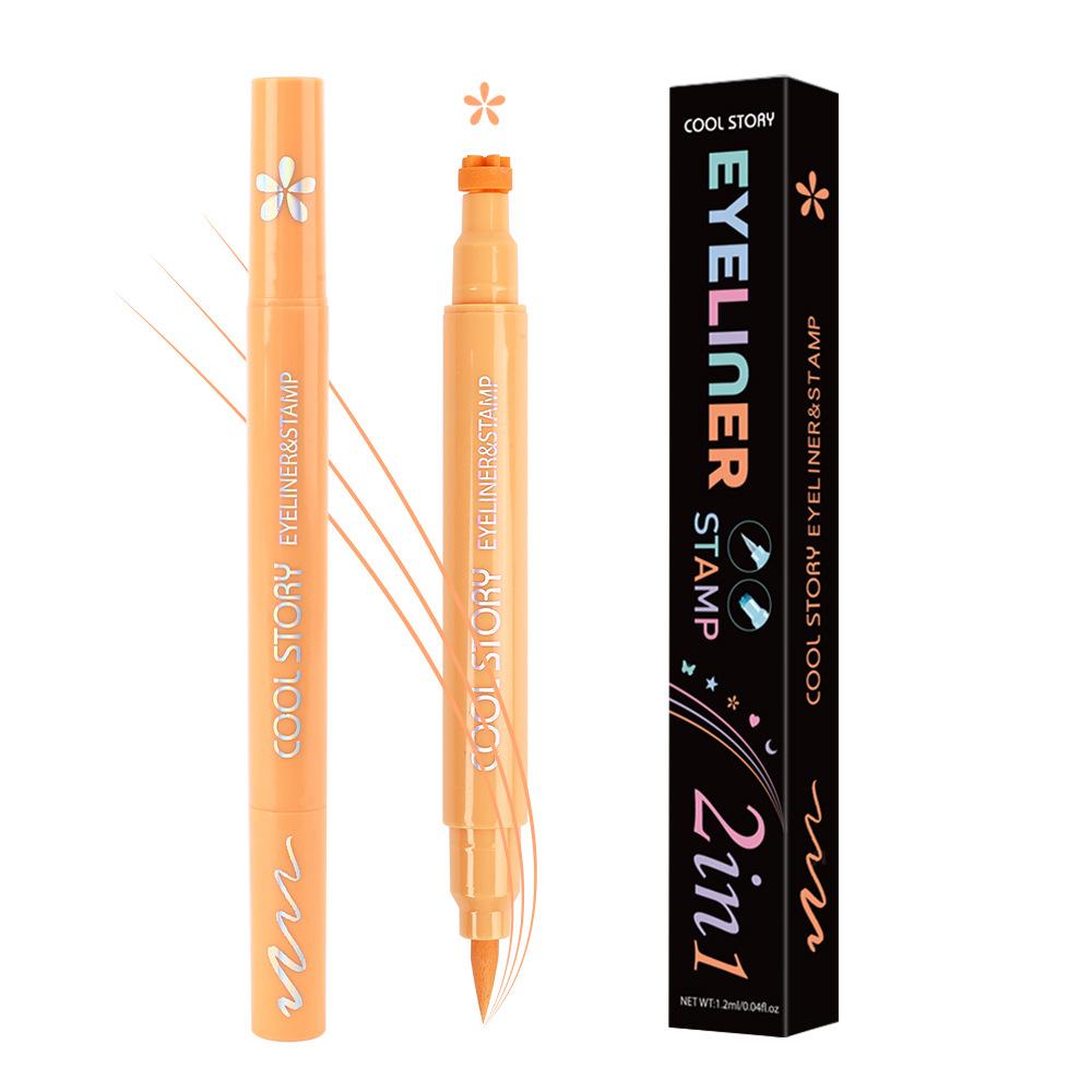 Dual-Ended Matte Eyeliner: 2-in-1 Liquid Pen with Stamp Dot, Long-Lasting, Quick-Dry, Waterproof, Smudge-Proof