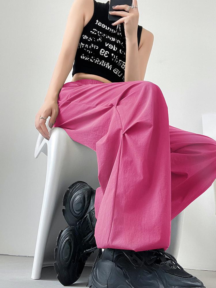 Summer Sports Pants Women's Summer Thin Casual Cargo Pants Wide Leg High Waist Quick Drying Pants Women's Fashion Pants