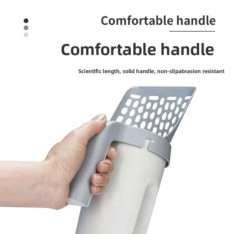Two-in-one Large-capacity Cat Litter Integrated Shovel Head Garbage Can