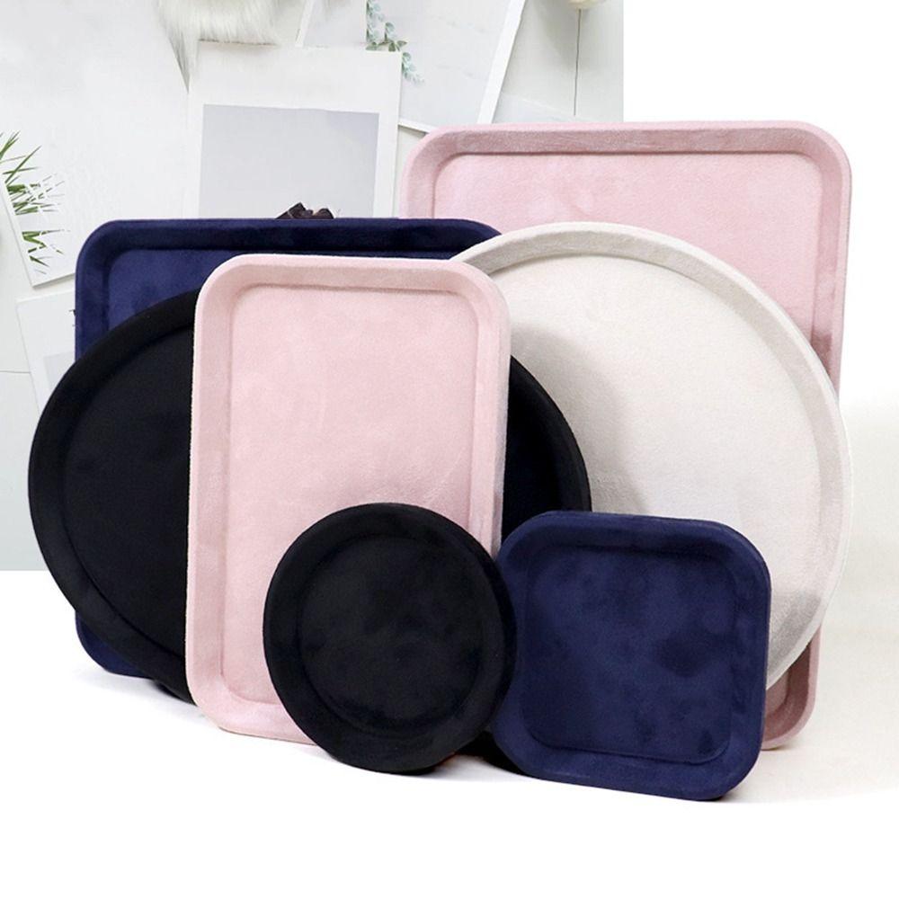 Velvet Jewelry Storage Tray Solid Color Jewelry Tray Show Stand  Accessories Display