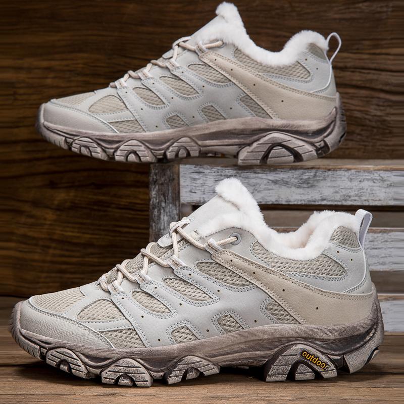 TUINANLE Women Cotton Shoes Winter Casual Plush Warm Snow Boots Female Outdoor Non-Slip Lace Up Walking Sneakers Men