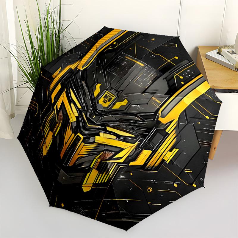 1pz Ombrello Pieghevole Automatico Apri/Chiudi Transformers, Antivento con 8 Stecche, Ombrello da Viaggio Leggero per Donna/Uomo 12