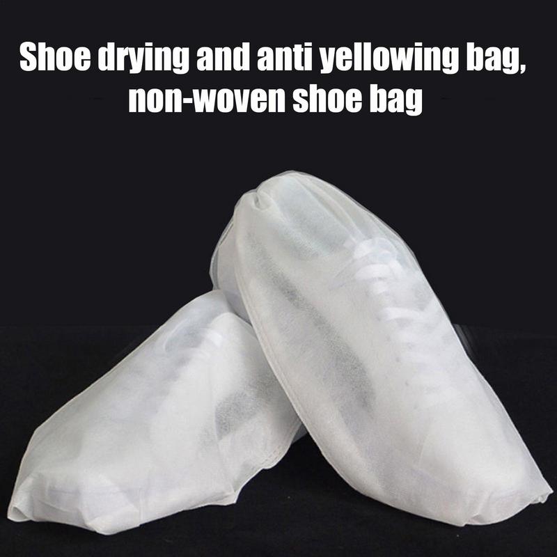 50 st Skopåsar med dragsko Anti-gulnande Dammtäta Skopåsar För Resor Non-woven Förvaringspåse Med Dragsko För Skor Stövlar