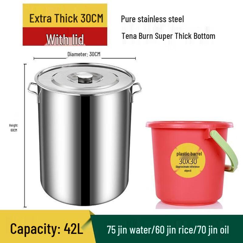 GOWKE Thickened Stainless Steel Covered Soup Pot