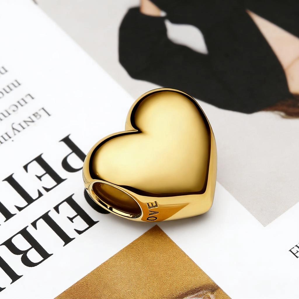 DIY Women Jewelry Gifts Golden Be Love Engravable Heart Charm Beads Fit Original Snake Bracelets Necklace Accessories