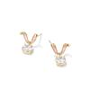 Pink Ear Zircon Rabbit Earrings Women'S Autumn And Winter Niche Design Sense Advanced Sense Rabbit Ear Stud Earrings Tide