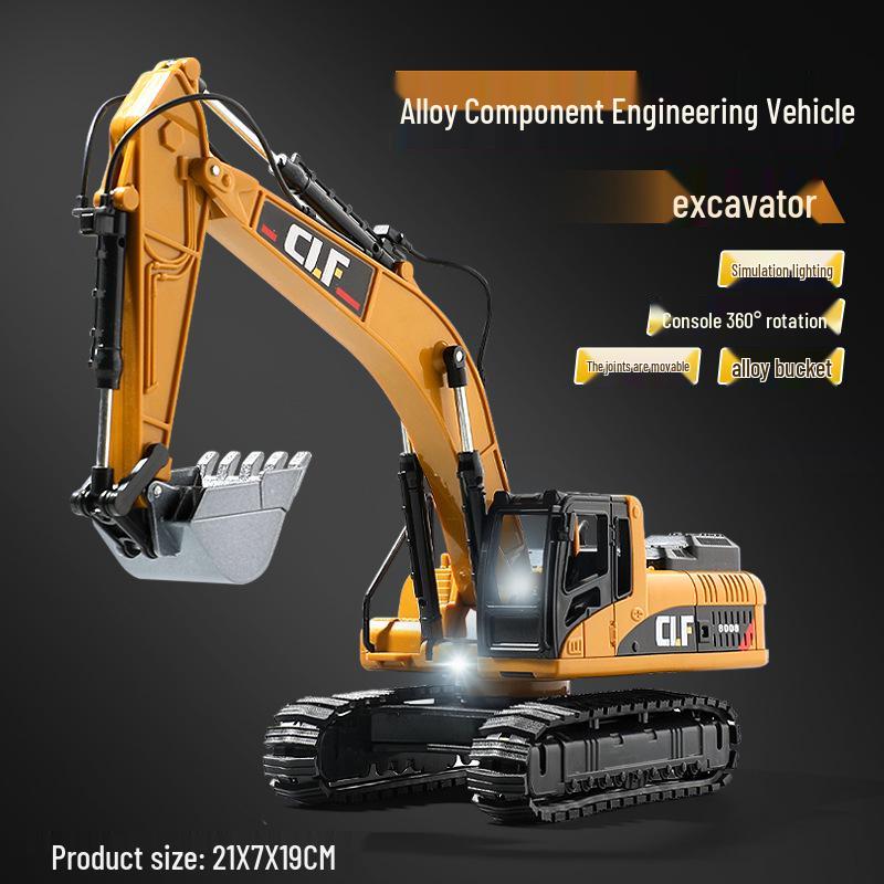 Car Cube Alloy Construction Vehicle Set: Loader, Excavator, Crane, Mixer Truck, and Road Roller Toy