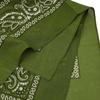 Trifong Bandana Green Paisley 100% Cotton Adult Stylish Cotton Handkerchief Bandana Men's Women's Unisex 55cm X 55cm Olive