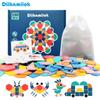 Diikamiiok 180-teiliges geometrisches Form-Holz-3D-Puzzle-Brett für Kinder, Montessori-Spiele, Lernspielzeug für Kinder, Puzzlespiel
