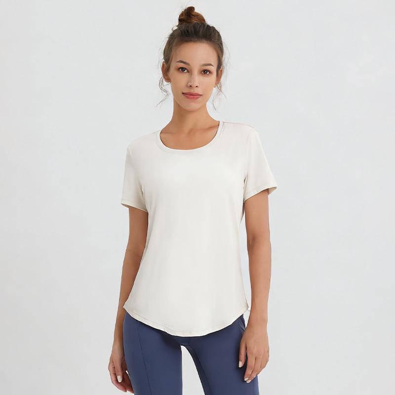 Women's Summer Slimming Yoga Cover-up T-shirt - Loose Fit, Short Sleeve Fitness Top for Running and Training