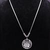 Wicca Lotus Stainless Steel Necklaces Pendants for Men Black Silver Color Moon Eye Long Chain Necklace Jewelry Colgante Hombre
