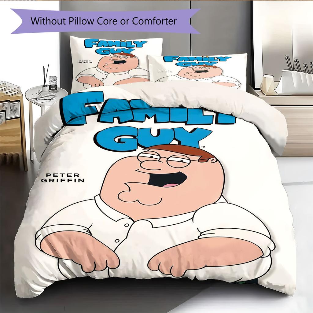 Peter Griffin Fun Pattern Bedding Home Decoration Birthday Gift ( 1 duvet cover + 2 pillowcase, without core),fan merchandise.