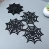 6pcs Heat Resistant Spider Web Coaster Hollow Spider Web Cup Mat Spider Web Cup Pad  Halloween