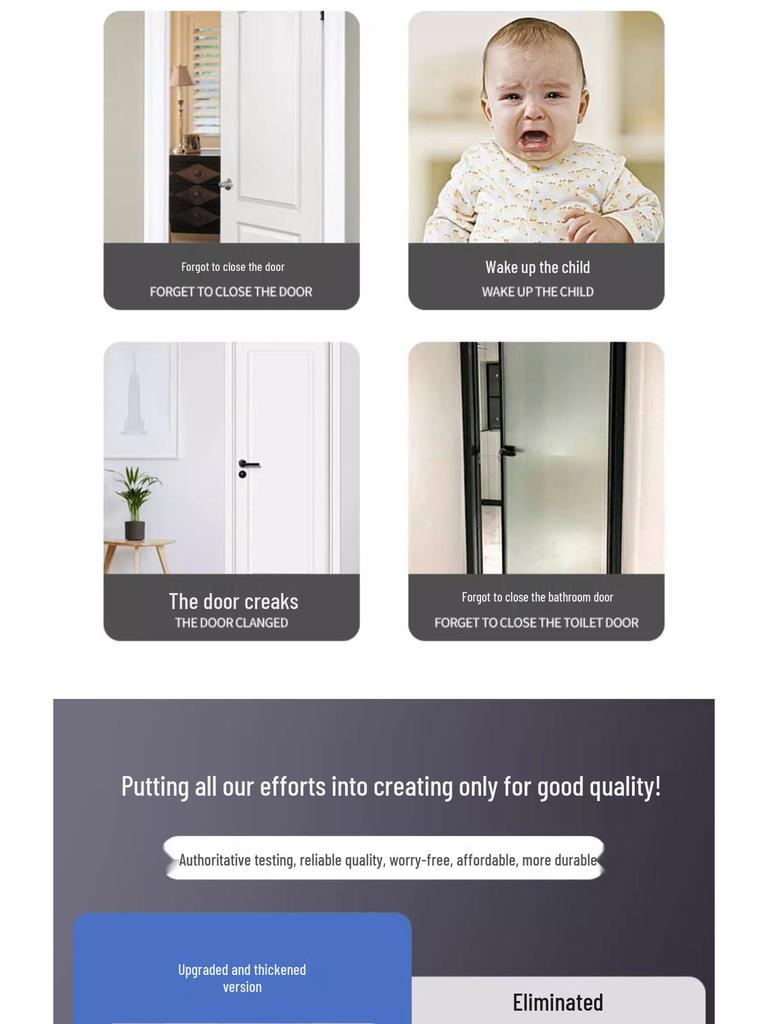 Invisible Wooden Door Closer with Rebound Damping for Outward Swing Doors