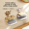 1PCS Punch-free Butterfly Suction Cup Soap Box Double-layer Soap Drain Storage Rack Kitchen and Bathroom Wall-mounted Soap Box