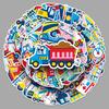 Cartoon Vehicle Stickers: 50 Cute, Waterproof, Non-infringing, Decorative Journal Graffiti Sheets
