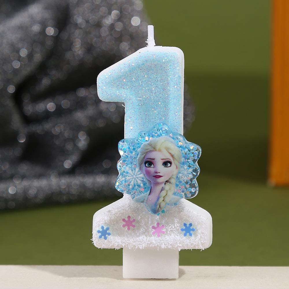 Snowflake Princess Handmade Birthday Candle Numbers 0-9 for Cake Decoration