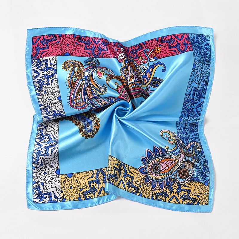 1Pc Square Elegant Bandana Fashionable Hijab Flight Attendants Women's Scarfs Polyester 50x50CM
