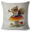 Cute Cartoon Animal Pillowcase Watercolor Animal Cushion Cover Living Room Bedroom Sofa Linen Decorative Pillowcase