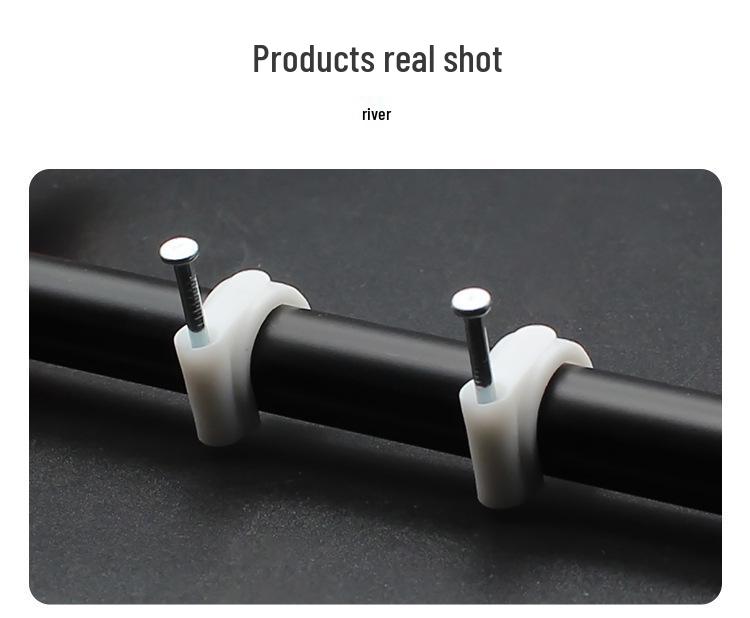 Steel Nail Round Plastic Cable Clip for Wire Management and Network Organization