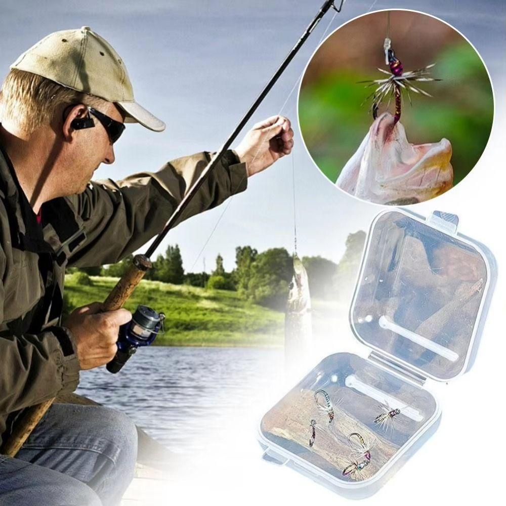 5/10Pcs Reflective Fly Fishing Lures Artificial Bait Hooks Bass Trout Salmon Fishing