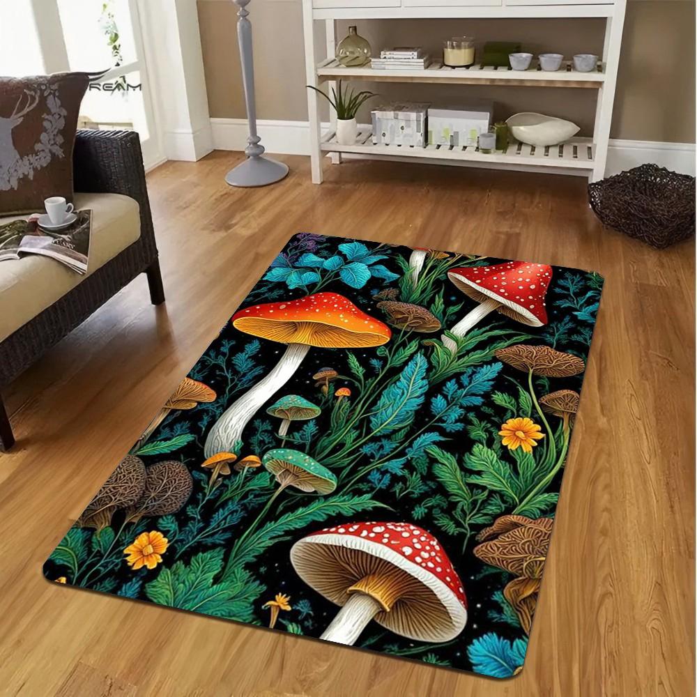 Creative INS Witch Forest Red Mushroom Magic World Carprt for Living Room Bedroom Decor Soft Area Floor Mat Kitchen Rug Gift