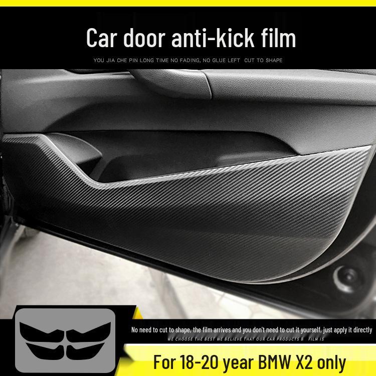 BMW X1/X2 Carbon Fiber Interior Anti-Kick Sticker (2016-2020) - Transparent TPU Console Protector