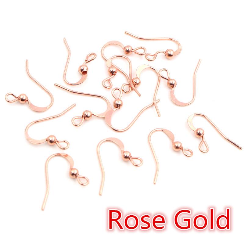100 Pcs Copper Earring Hooks 19x18mm with Round Beads for DIY Handmade Jewelry Accessories, 20g
