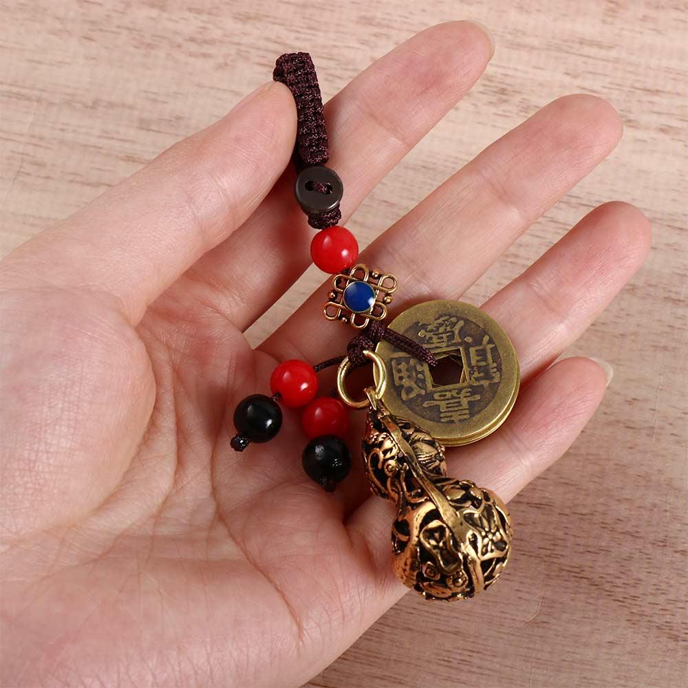 Chinese Style Heart Sutra Bell Keychain Components Car Keyring Brass KeyChains Jewelry Findings