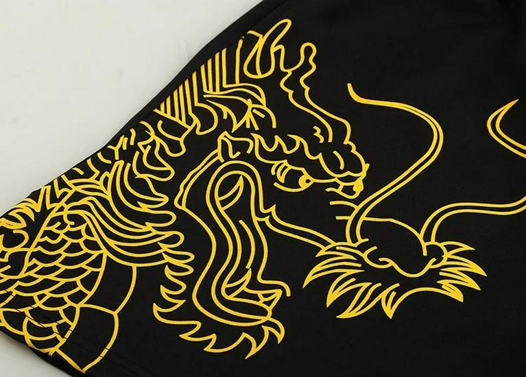 Unisex Schnelltrocknendes Drachenmuster Tischtennis-Uniformset - Sommer Kurzarm Sporttrikot für Training & Wettkampf