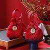 Korean Style New Year Drawstring Bag Bowknot Red Handbag Wedding Candy Bag  Wedding