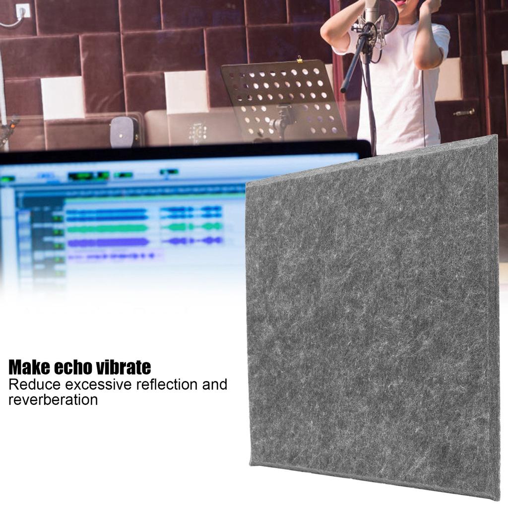 6Pcs SoundAbsorbing Board Acoustic Polyester Soundproof proof Silencer Panels(Gray )