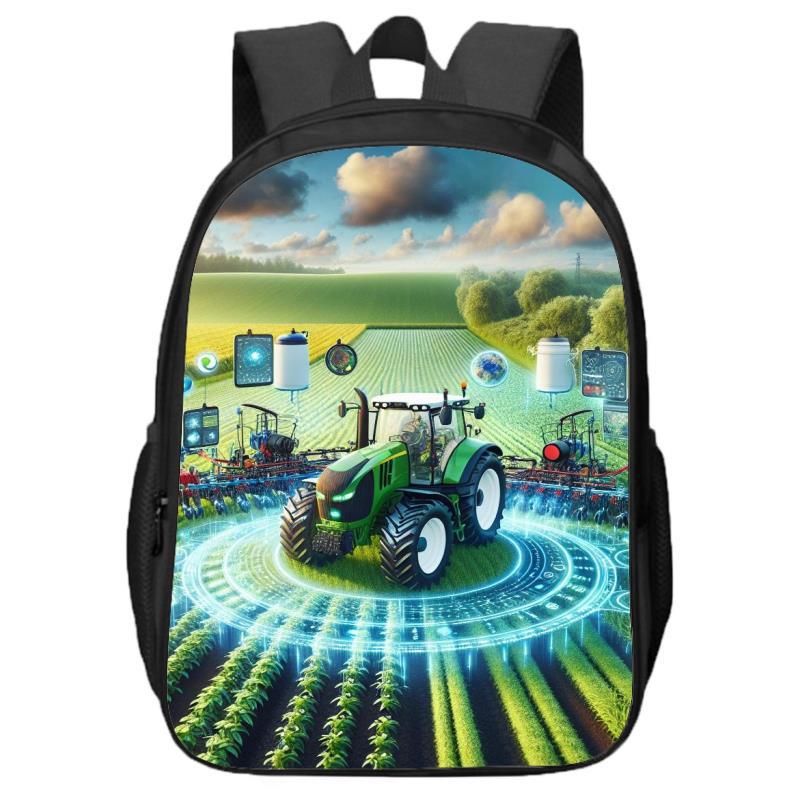 Dwupoziomowe plecaki Farming Simulator dla chłopców i dziewcząt do szkoły podstawowej i średniej beige