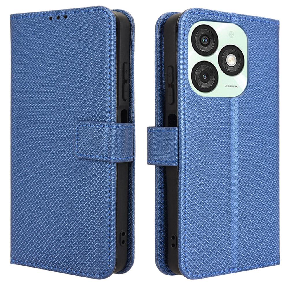 

Для itel A50 Чехол Текстура бриллианта Искусственная кожа Чехол для телефона Blue