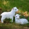 Outdoor Sheep Statue Garden Resin Sheep Sculpture Cute Realistic Lamb Ornament for Courtyard
