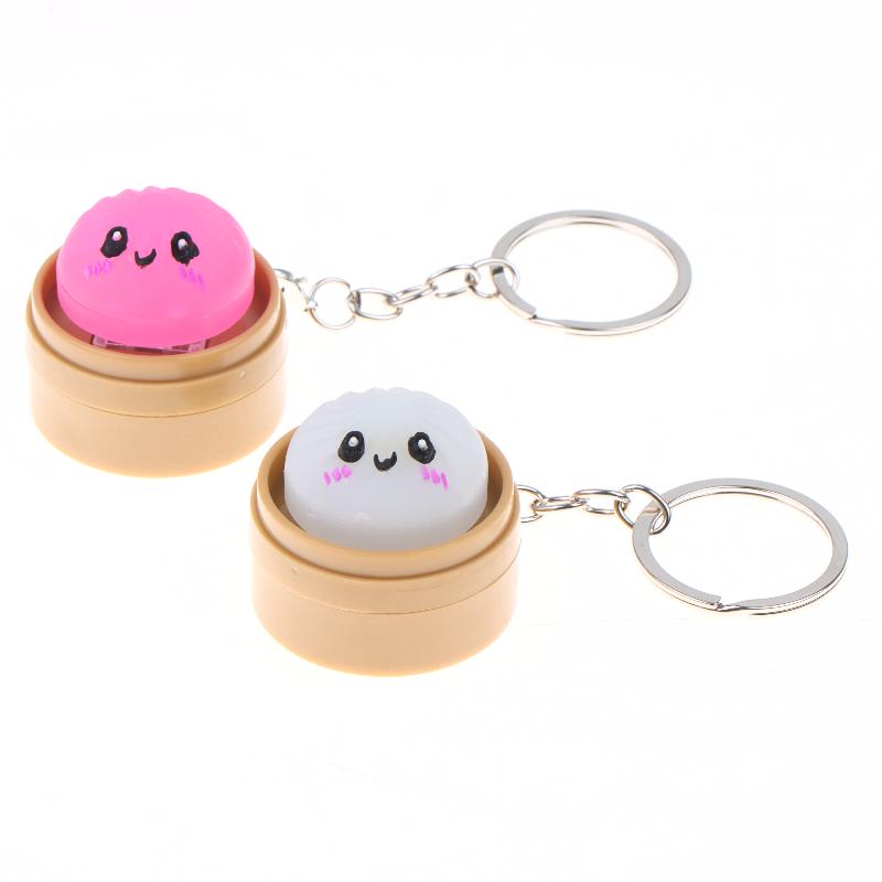 Portachiavi Spremibili Mini Panini al Vapore Carini Kawaii con Design Morbido Anti-Stress Perfetti per Decorazione Zaino Gadget per Feste Regali per Bambini