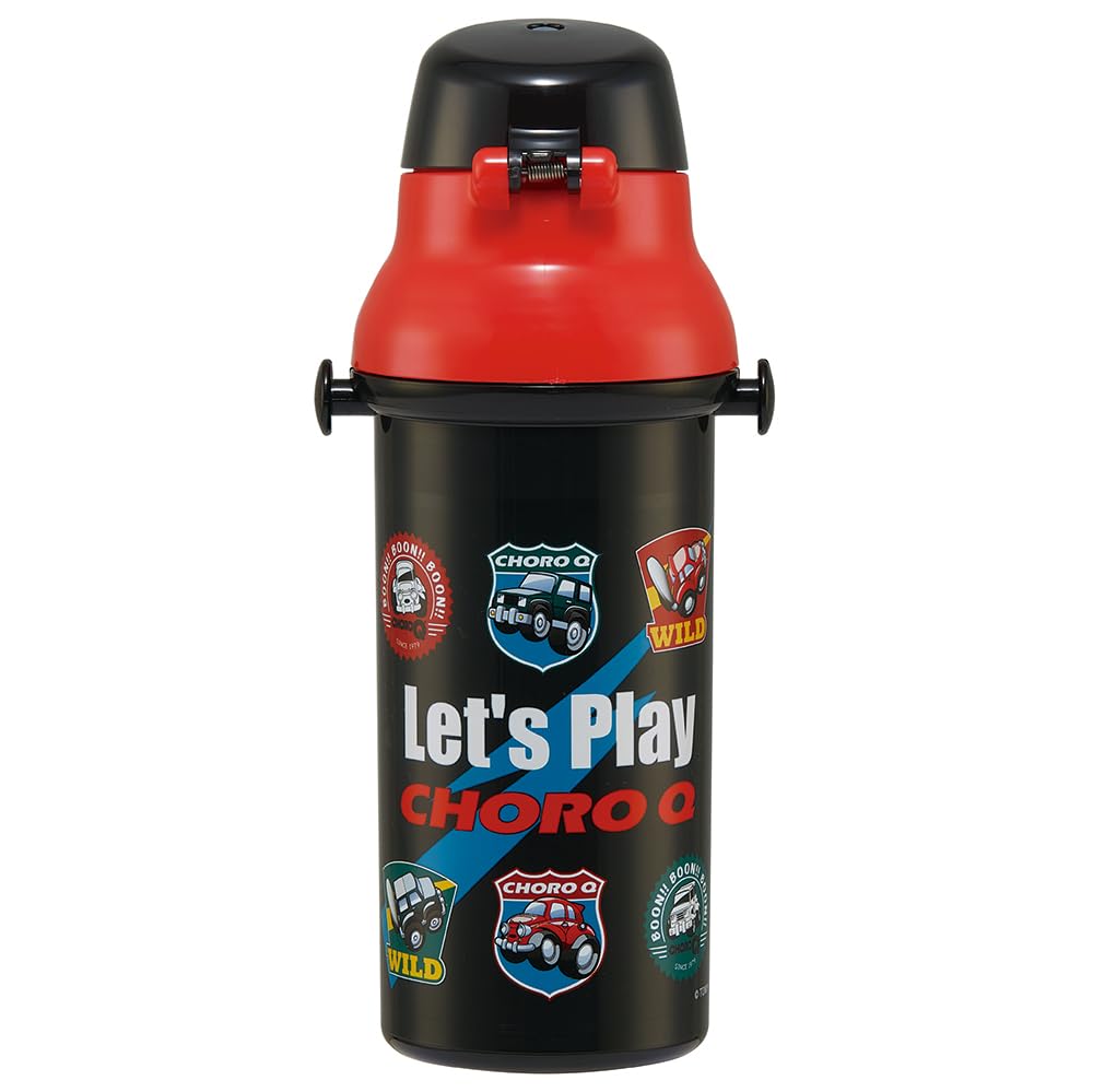 Skater Water Direct Dishwasher Made In Children's Bottle, 480ml, Drinking, Plastic, One-Touch Operation, Safe, Japan, Choro-Q, Boys', PSB5SANAG-A