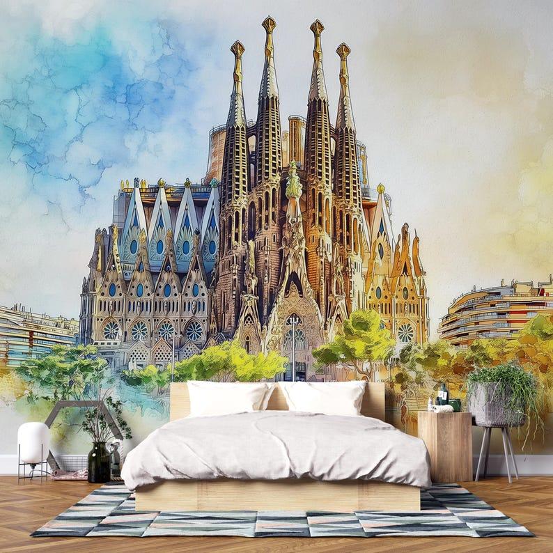 Sagrada Familia, Barcelona tapestry 75x100 чёрный