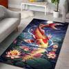 Multiple sizes Koi under moonlight water lilies Carpet for Living Room Bedroom Home Decor Rug Non-slip Floor Mat Luxury Gift