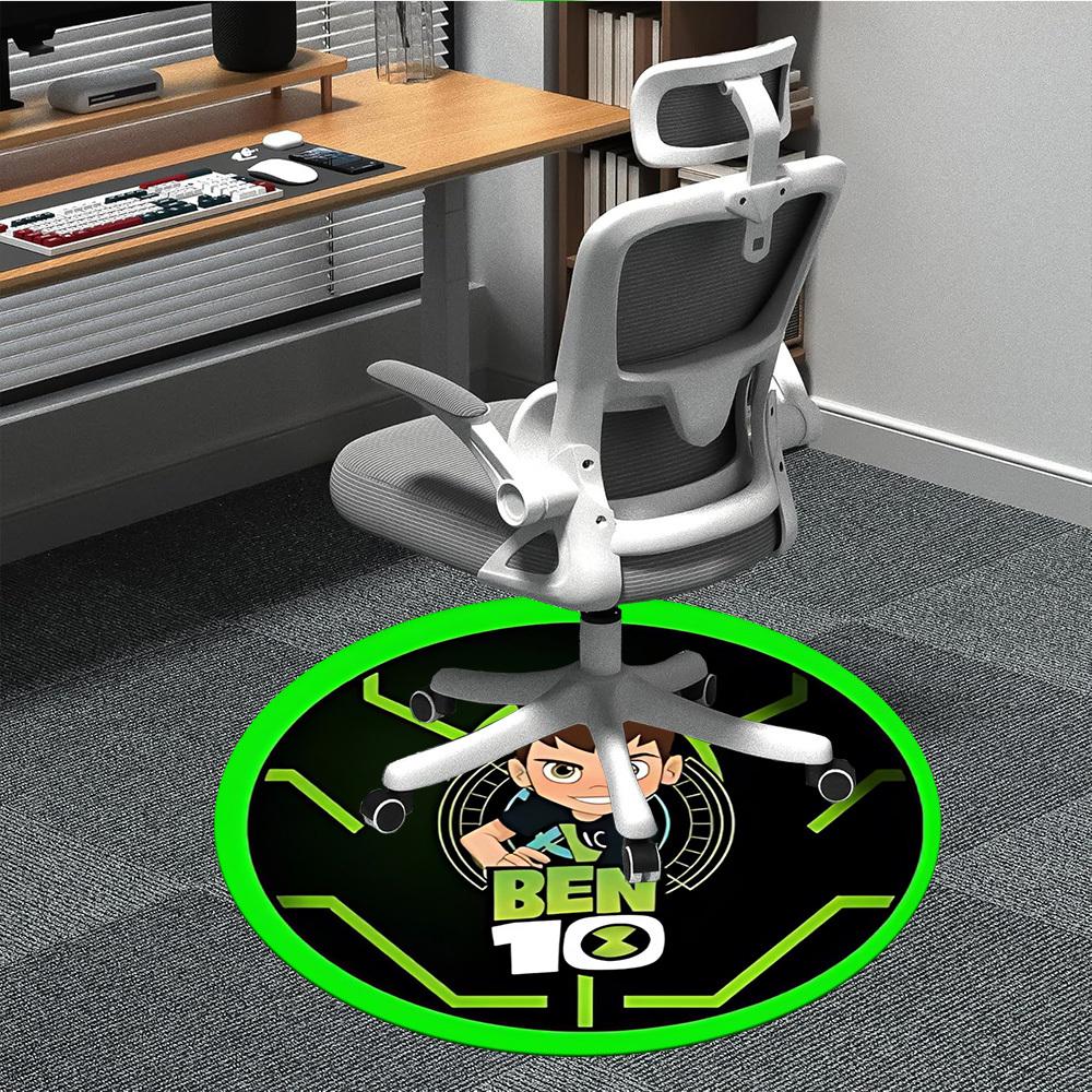 

1 шт. Круглый коврик Ben 10 для офиса - Идеально подходит для декора офиса или кабинета, Машинная стирка, Нескользящая основа, Декоративный коврик для пола 80cm