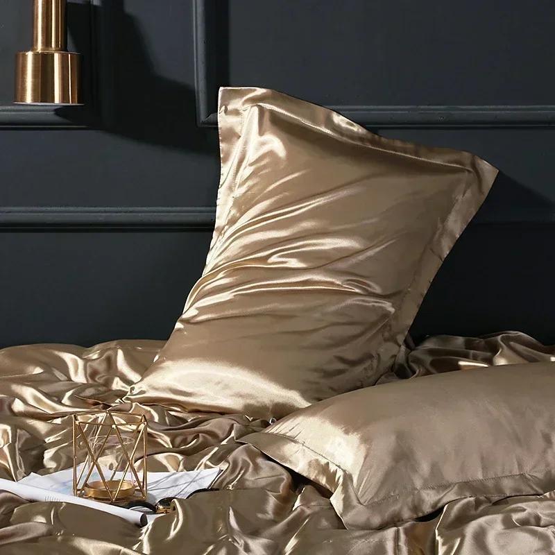 Luxury Blending Mulberry Silk Pillowcase Satin Soft Silky Two-sided Pillow Case Skin Beauty Skin Friendly Pillow Cover Solid